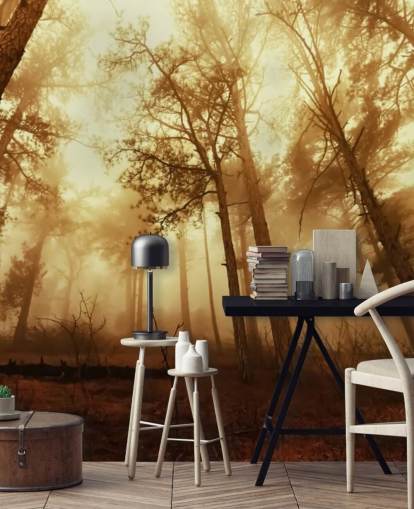 Orange Tinted Forest Wallpaper