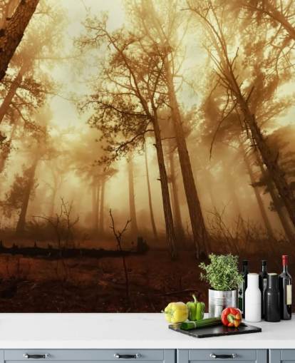 Orange Tinted Forest Wallpaper