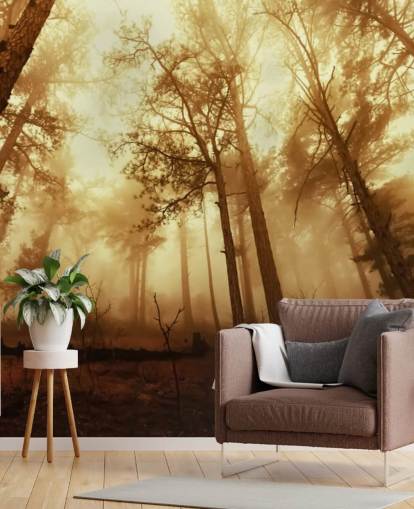 Orange Tinted Forest Wallpaper