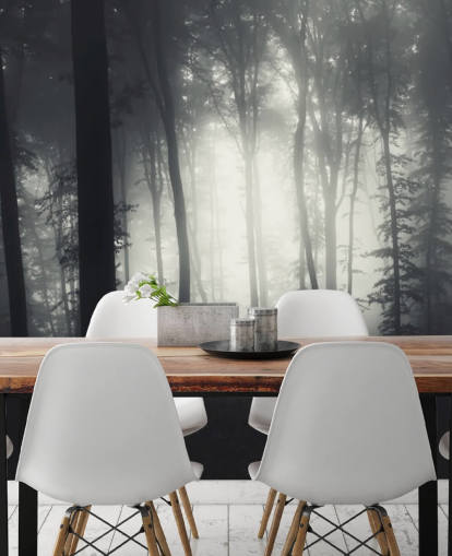 Decorazione murale con foresta