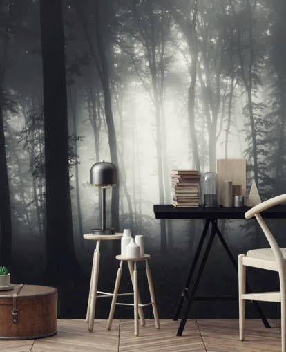Decorazione murale con foresta