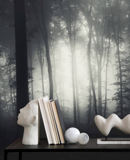 Decorazione murale con foresta