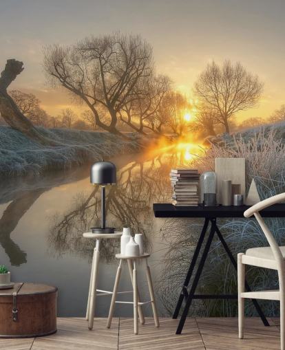 Mural da Parede do Rio Sunset Frosty