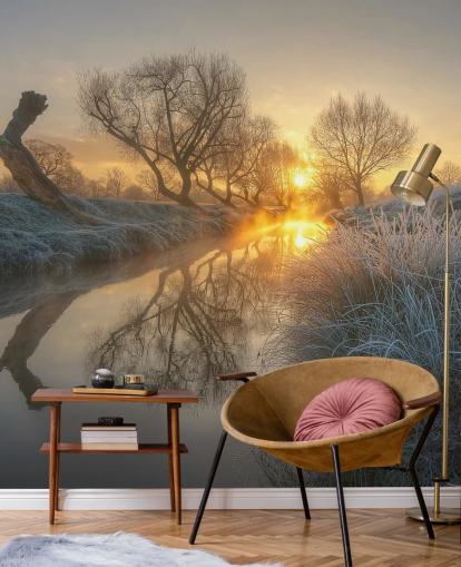 Mural da Parede do Rio Sunset Frosty