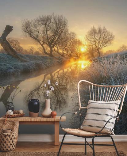 Mural da Parede do Rio Sunset Frosty