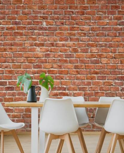 papier peint mural en brique rouge personnalisé appelé Old Brick Wall pour cuisines