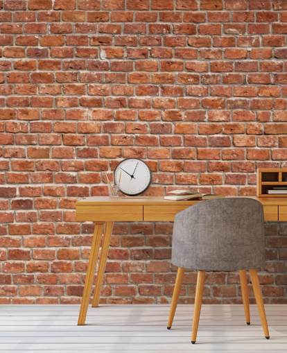 rode bakstenen behangmuurschildering op maat genaamd Old Brick Wall voor keukens rode bakstenen behangmuurschildering op maat genaamd Old Brick Wall voor keukens