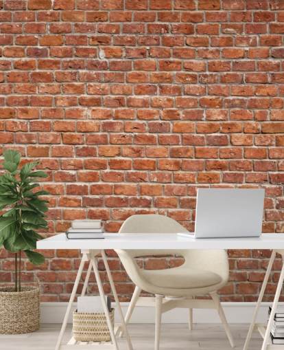 red custom brick wallpaper mural called Old Brick Wall for kitchens