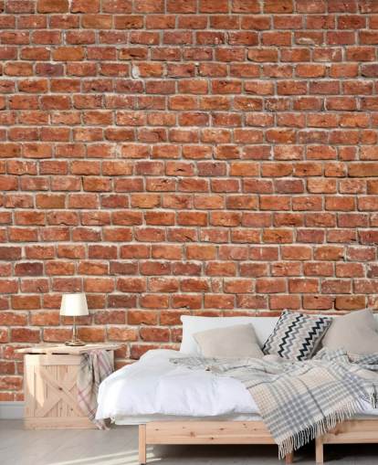 röd anpassad tegel tapetväggmålning kallad Old Brick Wall för kök