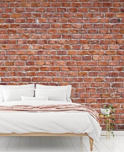Rustieke rode baksteen behang muurschildering