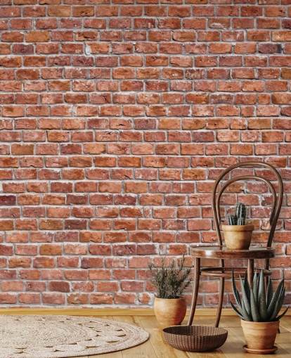 Decorazione murale con mattoni rossi rustici Decorazione murale con mattoni rossi rustici