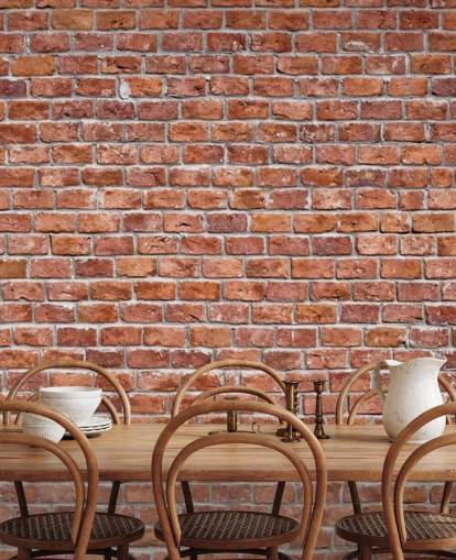 Rustic Red Brick Wallpaper Mural