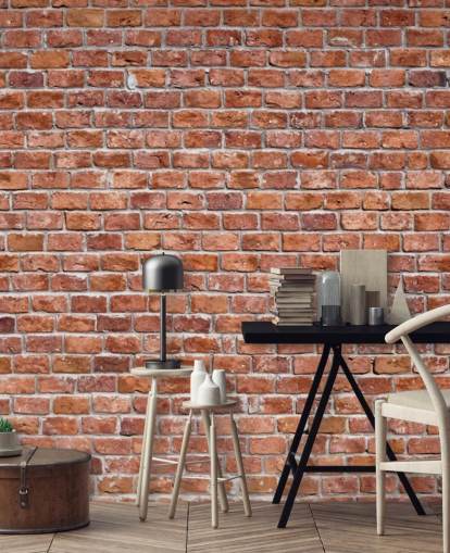 Decorazione murale con mattoni rossi rustici Decorazione murale con mattoni rossi rustici