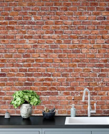 Rustic Red Brick Wallpaper Mural