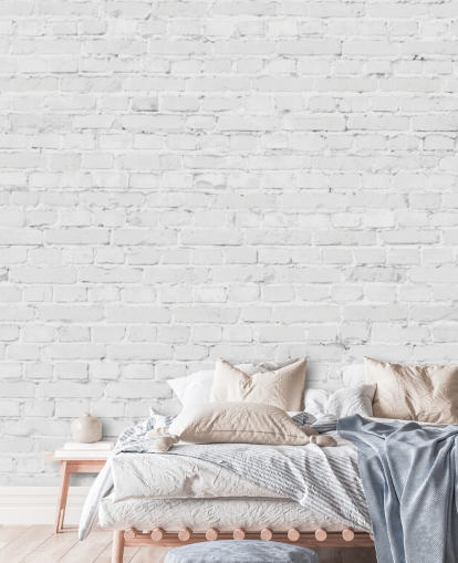 white brick wallpaper mural