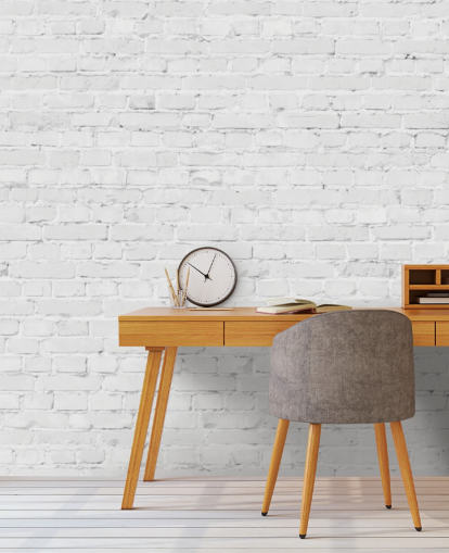 white brick wallpaper mural