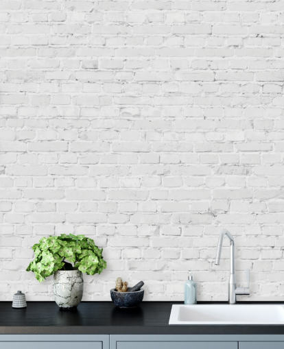white brick wallpaper mural