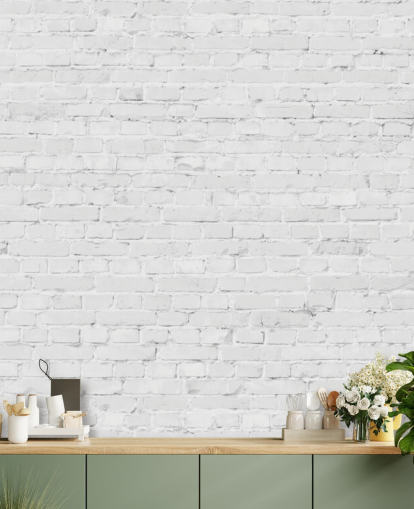 white brick wallpaper mural