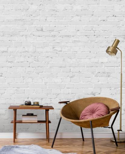 white brick wallpaper mural