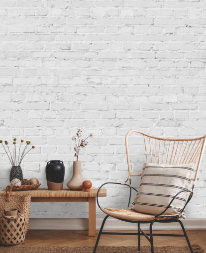 white brick wallpaper mural