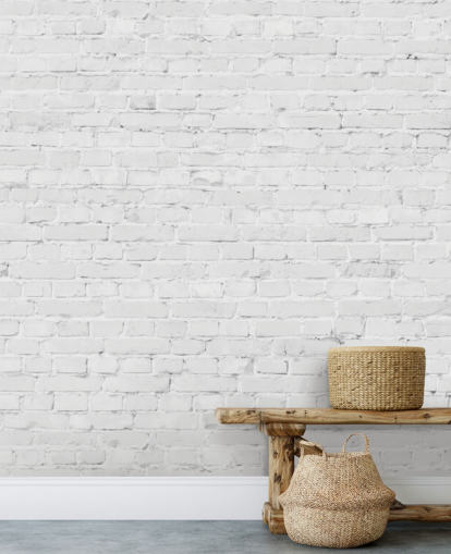 papier peint en brique blanche