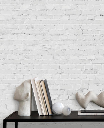 white brick wallpaper mural