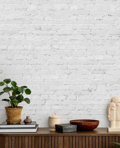 white brick wallpaper mural