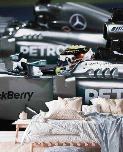 Primer plano de Lewis Hamilton en el fondo de pantalla de automóviles