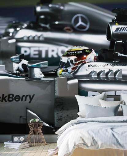 Close Up of Lewis Hamilton in Car Wallpaper