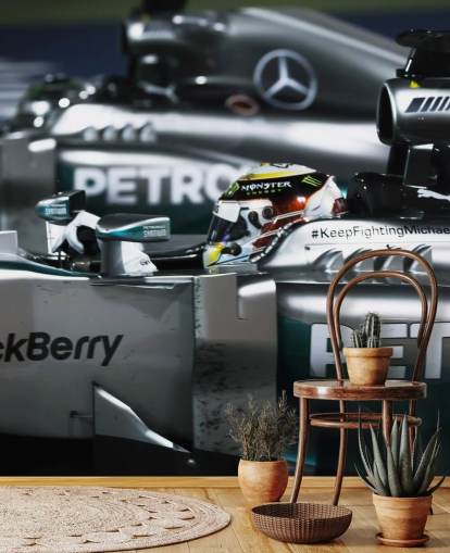 Close Up of Lewis Hamilton in Car Wallpaper