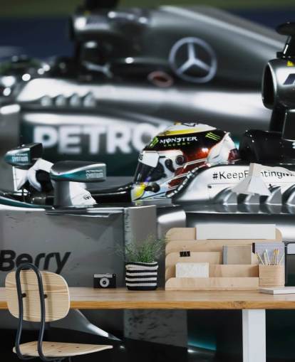 Close Up of Lewis Hamilton in Car Wallpaper