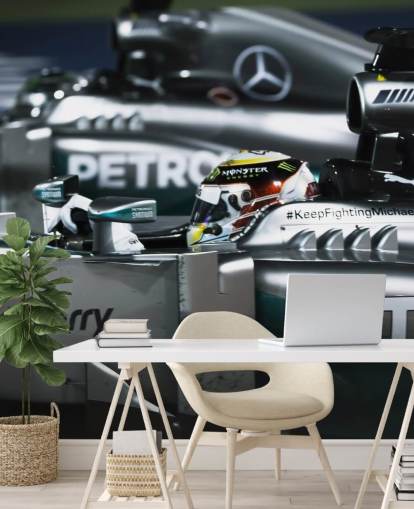 Close Up of Lewis Hamilton in Car Wallpaper