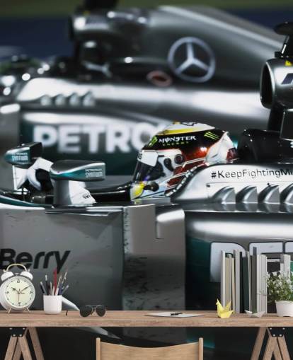 Close Up of Lewis Hamilton in Car Wallpaper