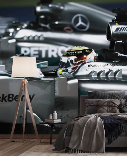 Närbild av Lewis Hamilton i bil Bakgrund