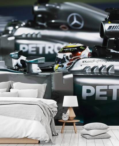 Close Up of Lewis Hamilton in Car Wallpaper