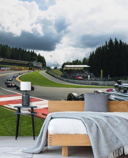 brillante mural de papel pintado de F1 llamado Lap 1 Belgium 2014 de Darren Heath para dormitorios y oficinas en casa