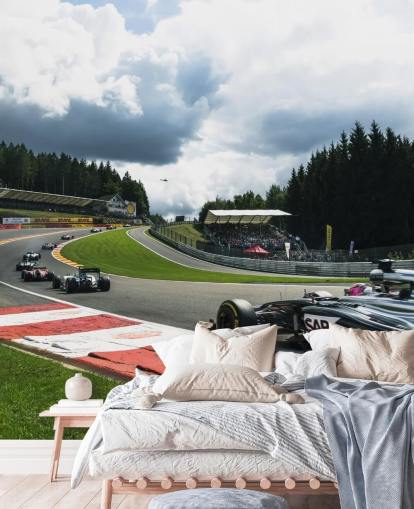 mural de papel de parede F1 brilhante chamado Lap 1 Belgium 2014 de Darren Heath para quartos e escritórios domésticos