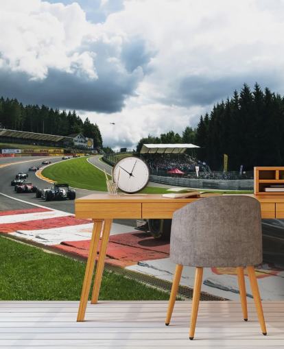 brillante mural de papel pintado de F1 llamado Lap 1 Belgium 2014 de Darren Heath para dormitorios y oficinas en casa