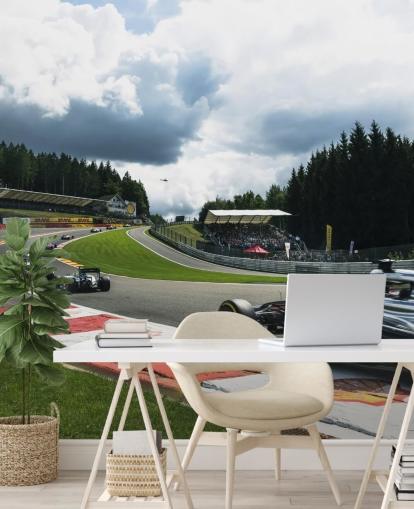 brillante mural de papel pintado de F1 llamado Lap 1 Belgium 2014 de Darren Heath para dormitorios y oficinas en casa