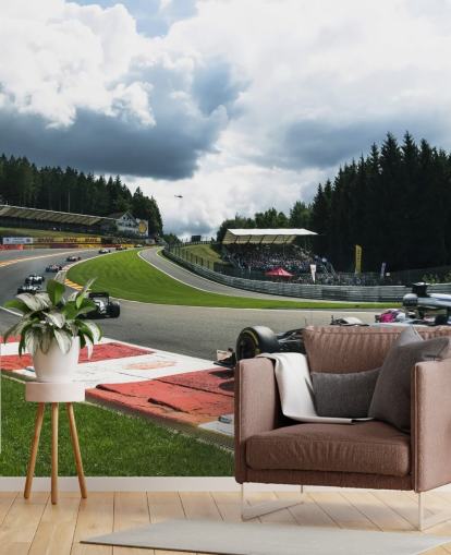 brillante mural de papel pintado de F1 llamado Lap 1 Belgium 2014 de Darren Heath para dormitorios y oficinas en casa brillante mural de papel pintado de F1 llamado Lap 1 Belgium 2014 de Darren Heath para dormitorios y oficinas en casa