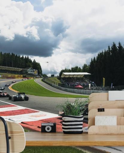 bright F1 wallpaper mural called Lap 1 Belgium 2014 by Darren Heath for bedrooms and home offices