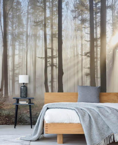 Nebliger dunkler Wald Tapete Nebliger dunkler Wald Tapete