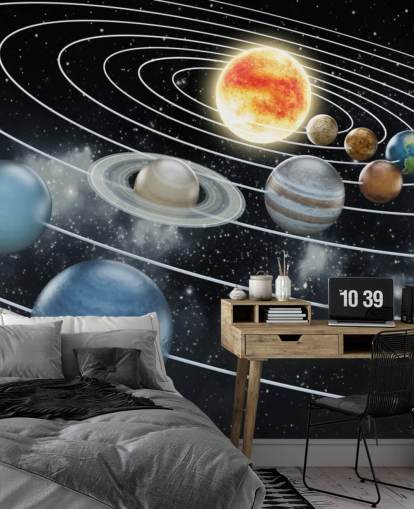 Solar system illustration Wall Mural Wallpaper