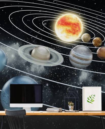 Solar system illustration Wall Mural Wallpaper