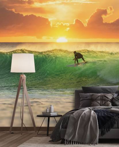 Fondo de pantalla de Surfer on Wave in the Evening