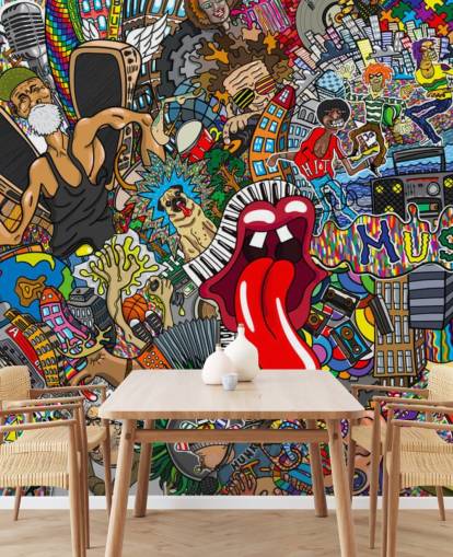 papel de parede de graffiti colorido