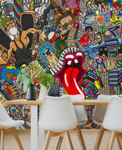 colourful graffiti wall wallpaper