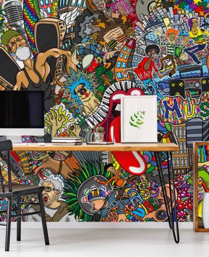 colourful graffiti wall wallpaper