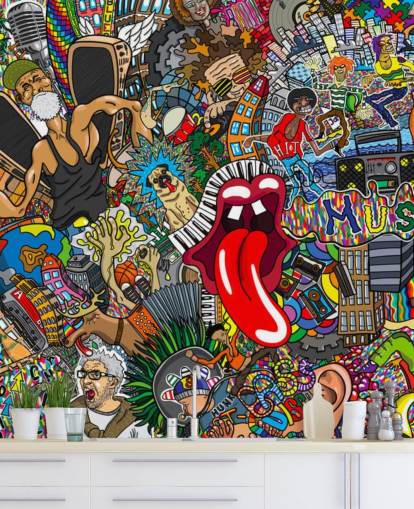 colourful graffiti wall wallpaper