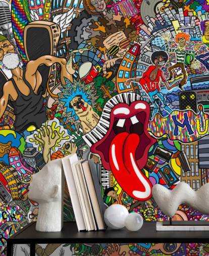 colourful graffiti wall wallpaper